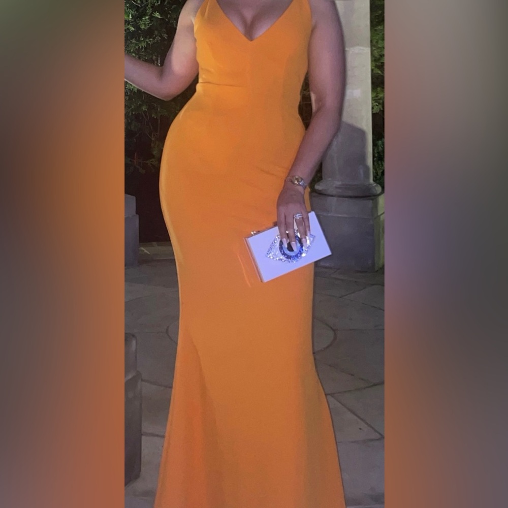 Vibrant Orange Evening Gown
